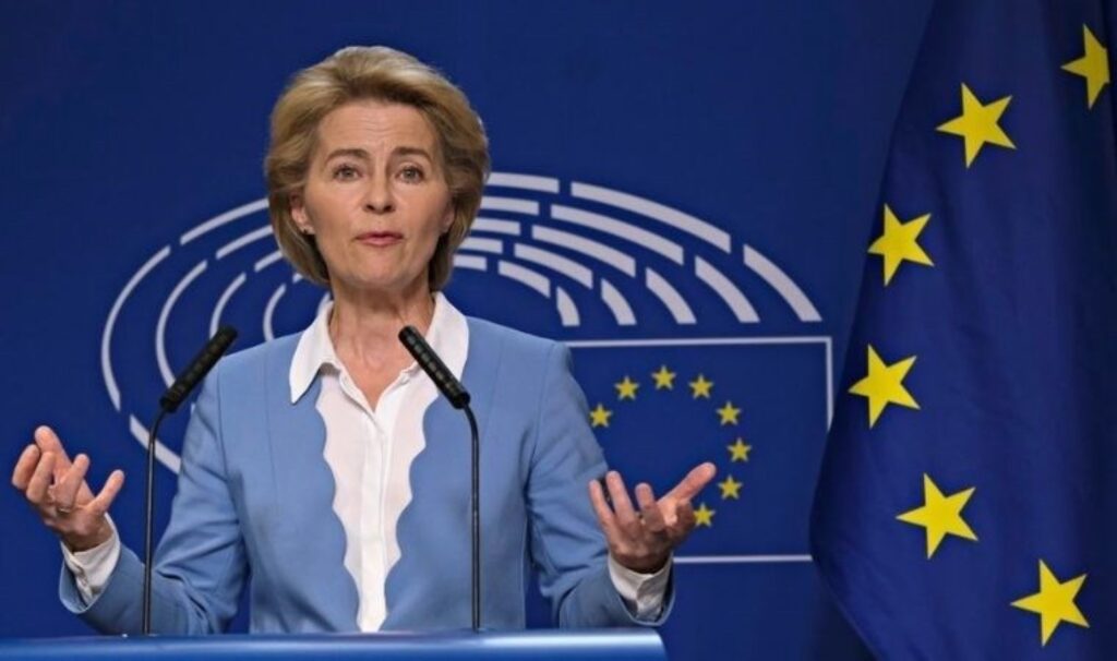 AB Komisyonu Başkanı von der Leyen’e Filistin protestosu
