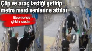 Çöp ve araç lastiği getirip metro merdivenlerine attılar