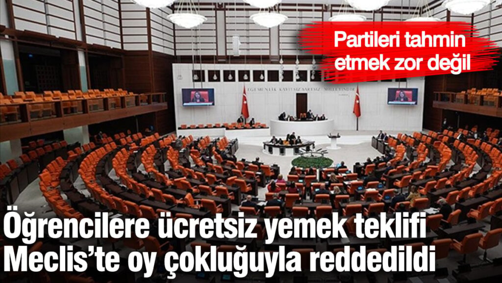 Öğrencilere ücretsiz yemek teklifi AKP-MHP oylarıyla reddedildi
