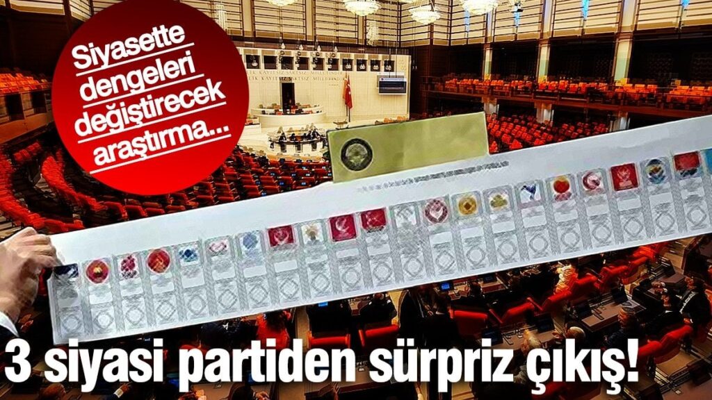 Siyasette dengeleri değiştirecek araştırma… 3 siyasi partiden beklenmedik çıkış!