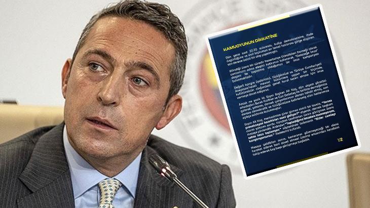 Fenerbahçe’de olay yaratan gelişme için açıklama! ‘Ali Koç bizi tehdit etti’