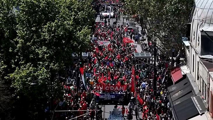 İHH’nin İstanbul’da düzenlediği Gazze’ye destek yürüyüşü sona erdi