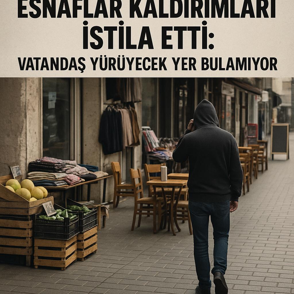 ESNAFLAR KALDIRIMLARI İSTİLA ETTİ: VATANDAŞ YÜRÜYECEK YER BULAMIYOR