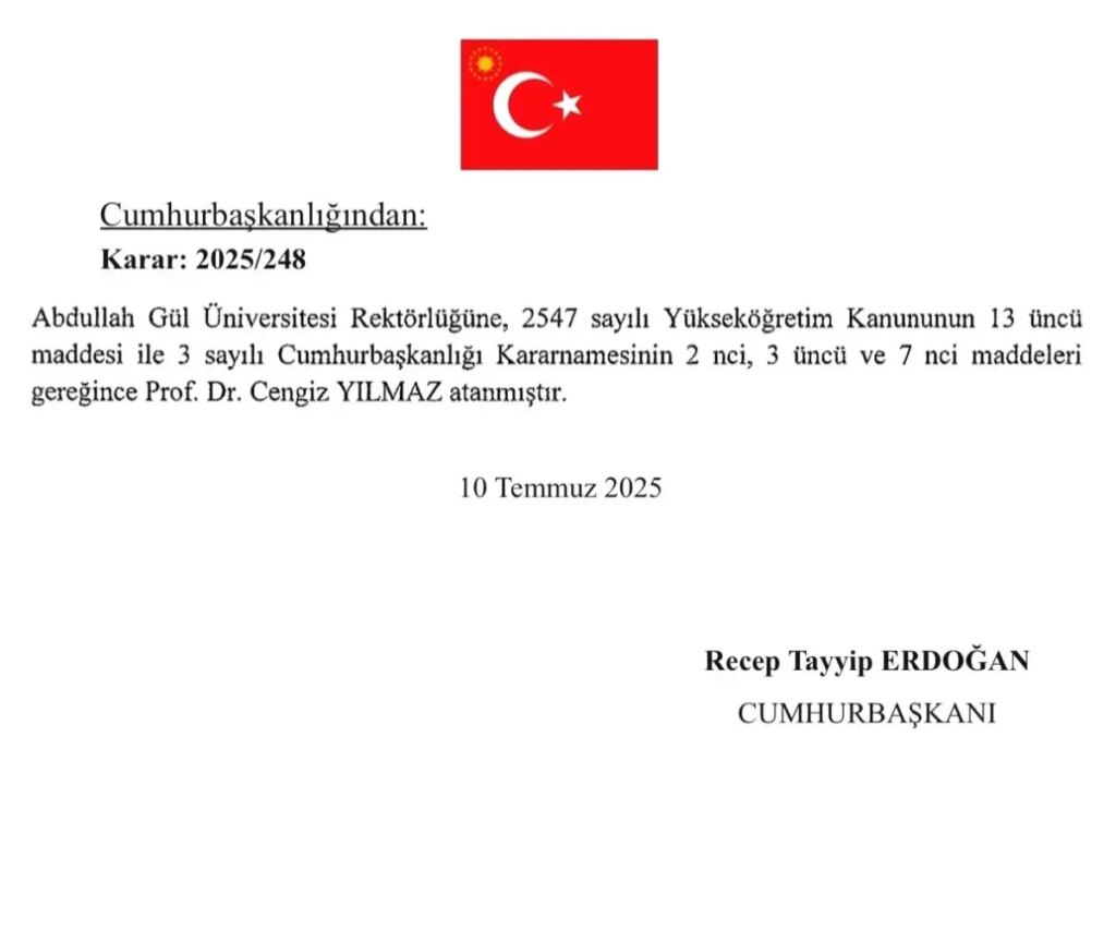 Cengiz Yılmaz AGÜ Rektörü Oldu