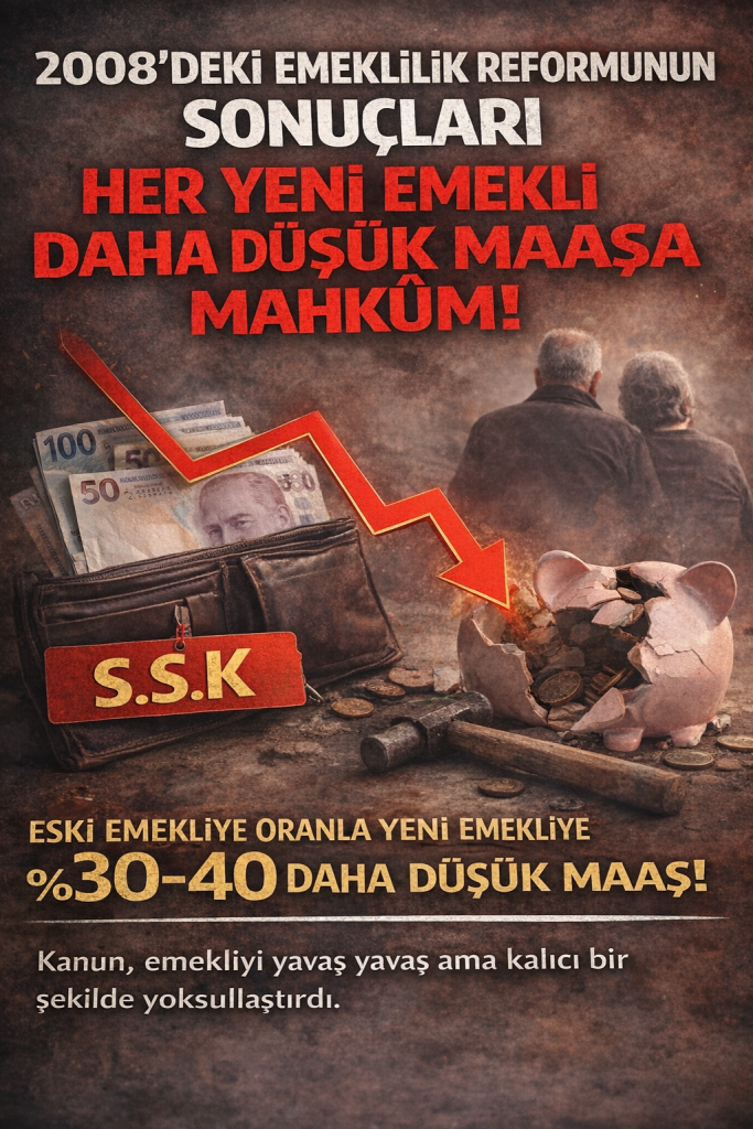 EMEKLİYİ YOKSULLAŞTIRAN KIRILMA: 2008 YASASIYLA MAAŞLAR ERİDİ