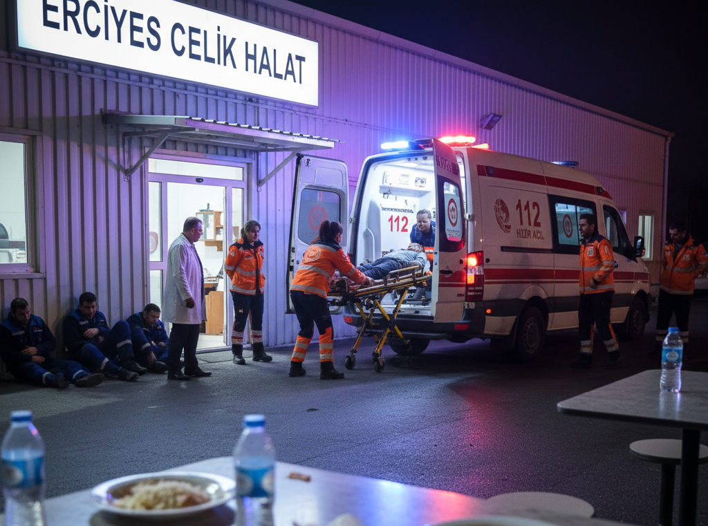 Kayseri’de Fabrika Yemekhanesinde Zehirlenme Şüphesi: 30 İşçi Hastaneye Kaldırıldı