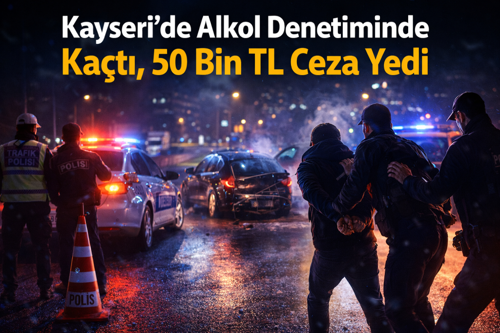 Kayseri’de Alkollü Sürücü Polisi Alarma Geçirdi