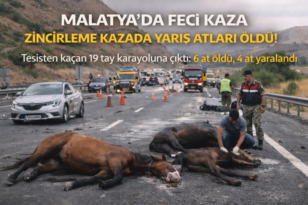 KAÇAN YARIŞ TAYLARI KARAYOLUNDA FELAKETE YOL AÇTI