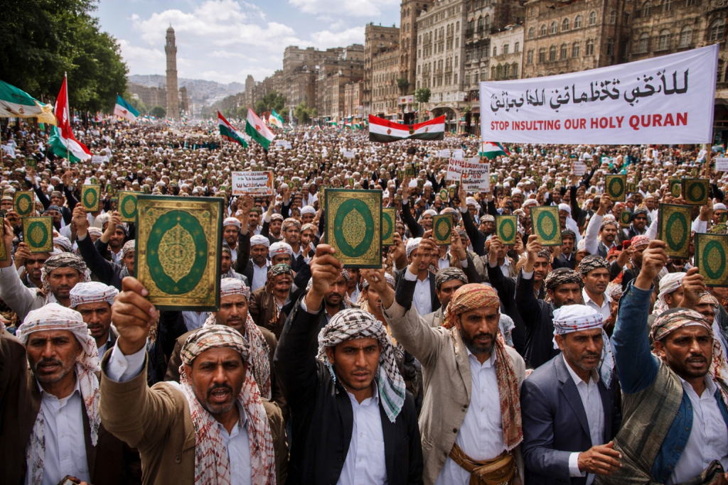 Yemen’de Kur’an’a Yönelik Saldırılara Büyük Tepki