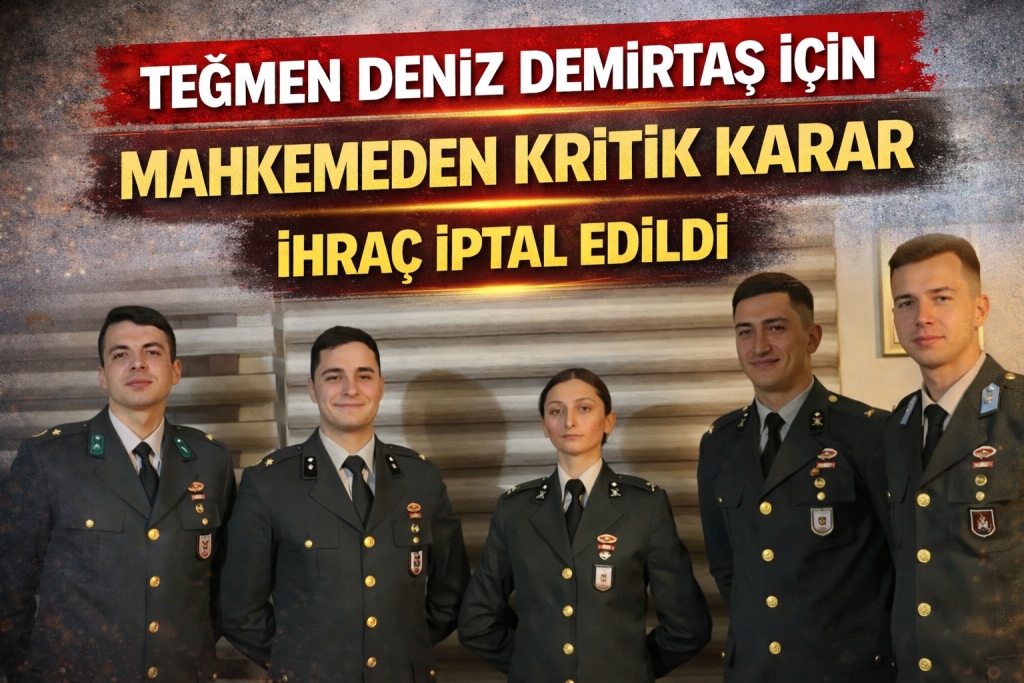 Kara Harp Okulu Mezuniyet Töreni’nin resmî bölümünün ardından kılıç çatarak “Mustafa Kemal’in askerleriyiz” sloganı attıkları gerekçesiyle Türk Silahlı Kuvvetleri’nden ihraç edilen beş teğmenden biri olan Deniz Demirtaş hakkında verilen ihraç kararı mahkeme tarafından iptal edildi.