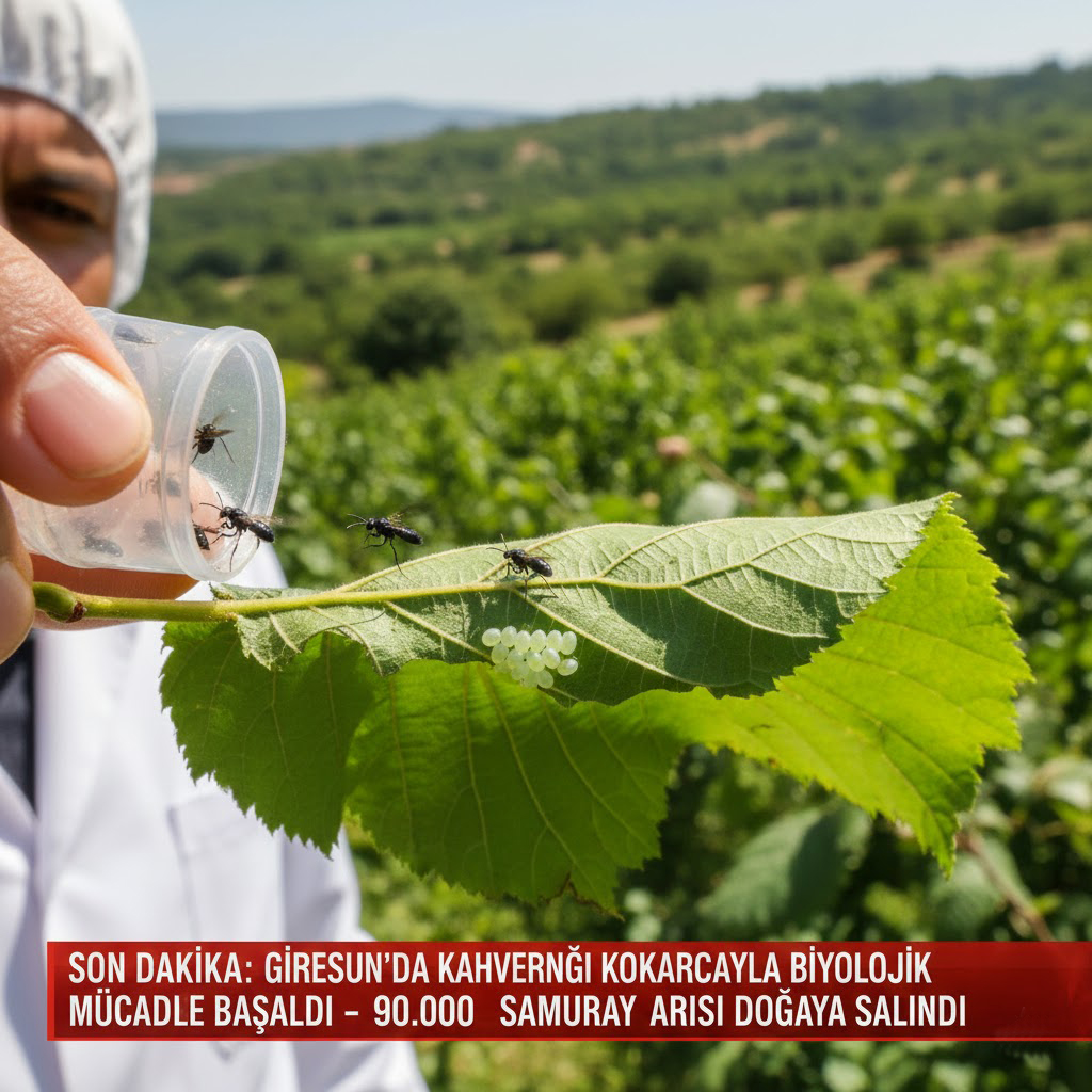 Giresun’da Kahverengi Kokarcaya Karşı Biyolojik Mücadele: 90 Bin Samuray Arısı Doğaya Salındı