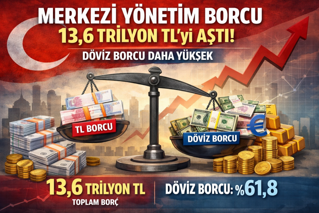 Merkezi Yönetim Borcu 13,6 Trilyon TL’yi Aştı: Döviz Borcu Daha Yüksek