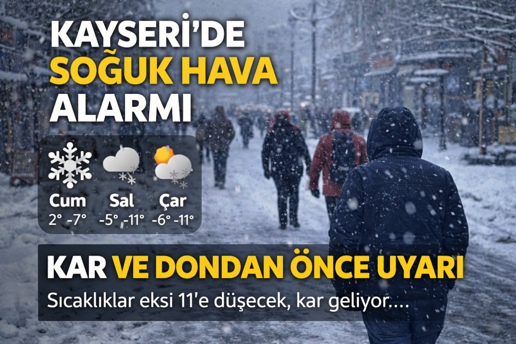 Kayseri’de Soğuk Hava Etkisini Artırıyor: Don ve Kar Uyarısı
