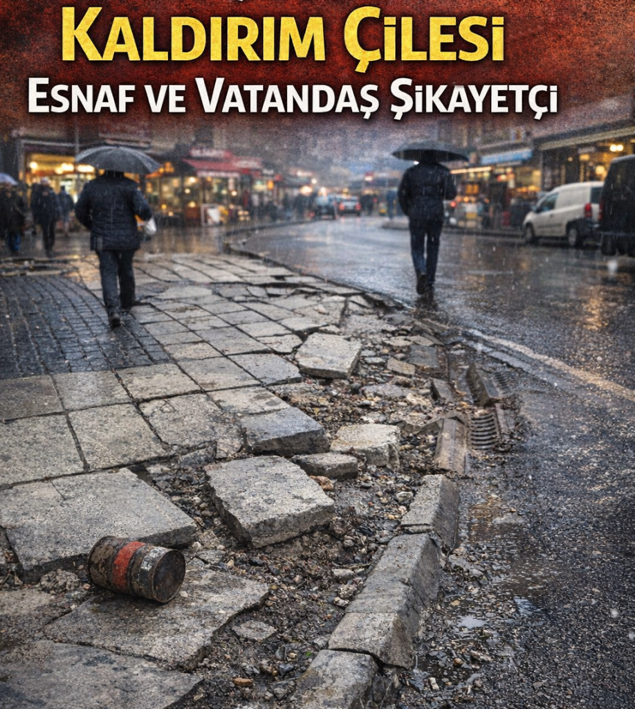 “Çarşı Esnafı Dertli: Kaldırımlar Kışın Kaydırıyor, Yağmurda Islatıyor”