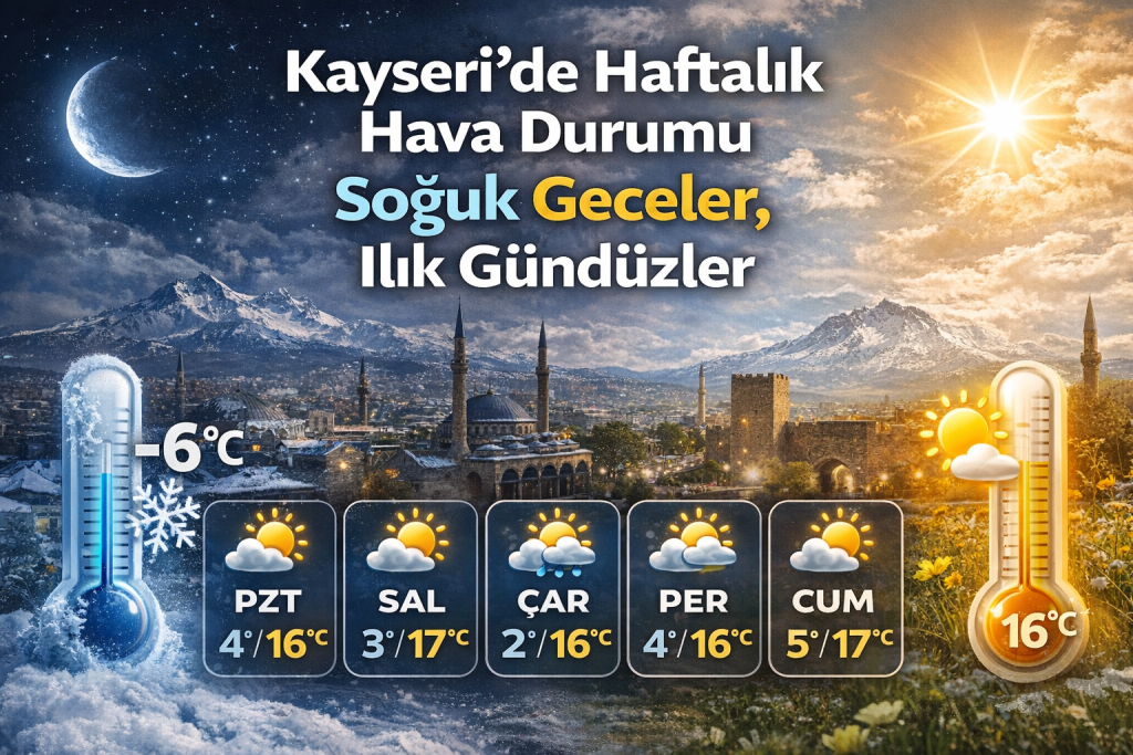 Kayseri’de Haftalık Hava Durumu: Soğuk Geceler, Ilık Gündüzler