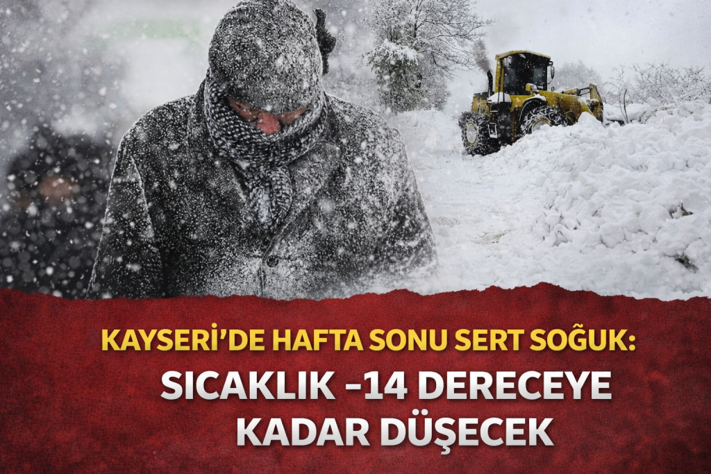 Kayseri’de Hafta Sonu Sert Soğuk: Sıcaklık -14 Dereceye Kadar Düşecek