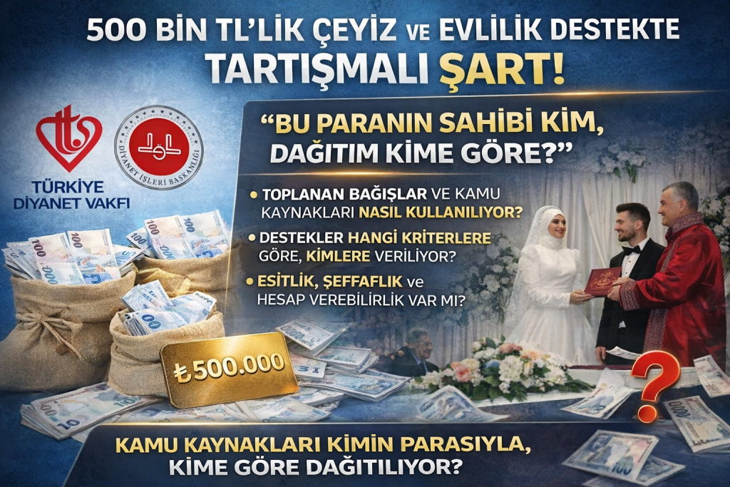500 Bin TL’lik Çeyiz ve Evlilik Desteğinde Tartışmalı Şart: “Kimin Parasını, Kime Göre Dağıtıyorsunuz?”