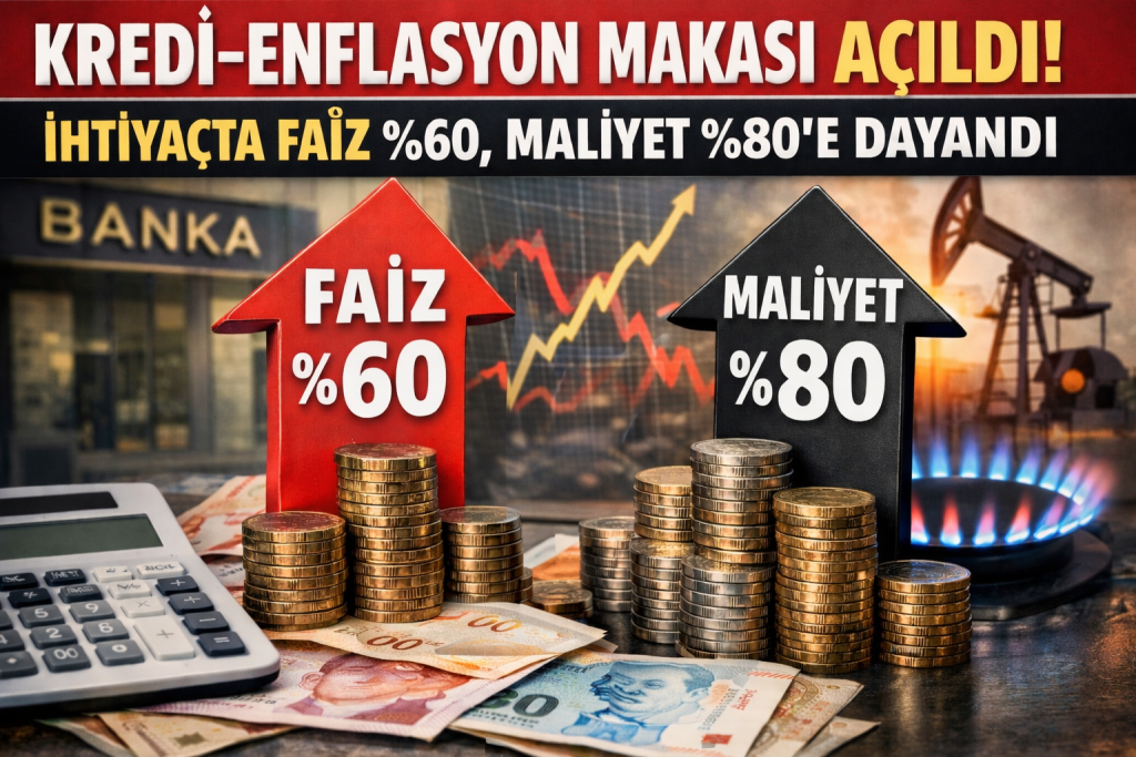Kredi–Enflasyon Makası Açıldı: İhtiyaçta Faiz %60, Maliyet %80’e Dayandı