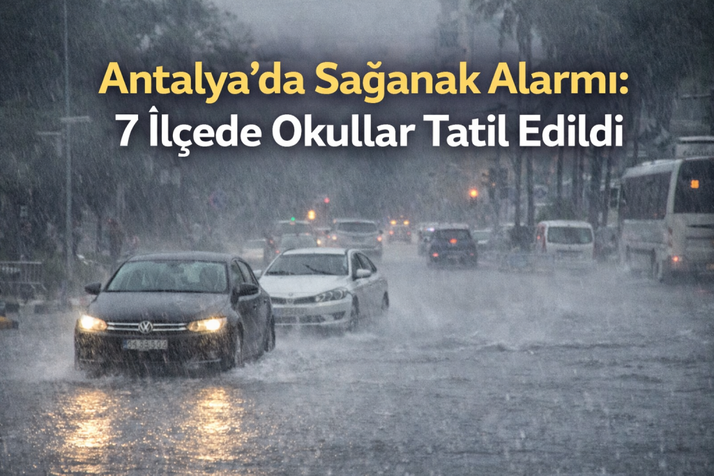 Antalya’da Sağanak Alarmı: 7 İlçede Okullar Tatil Edildi