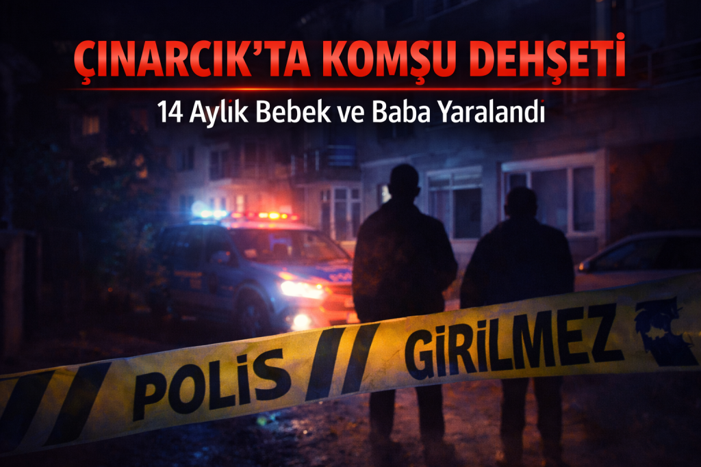 Çınarcık’ta Komşu Dehşeti: 14 Aylık Bebeğin Kafatası Çatladı, Baba Yaralı