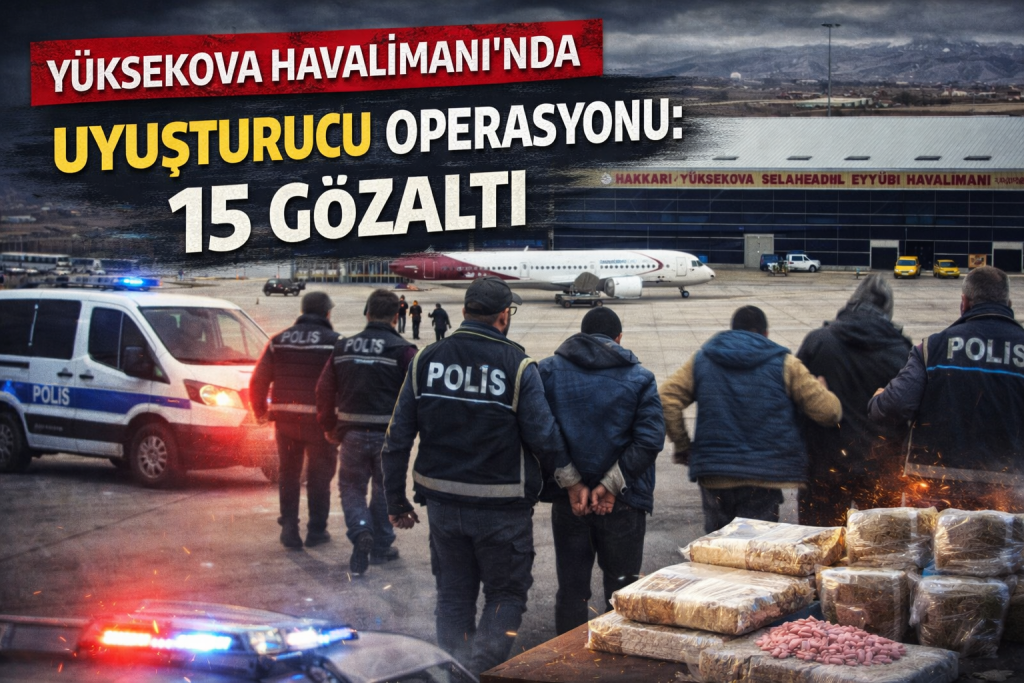 Yüksekova Havalimanı’nda Uyuşturucu Operasyonu: 15 Gözaltı
