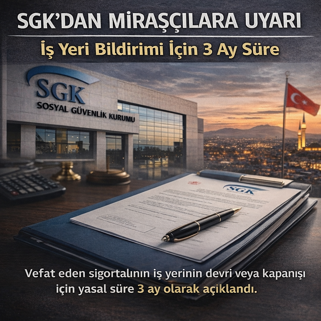 SGK’dan Mirasçılara Uyarı: İş Yeri Bildirimi İçin 3 Ay Süre