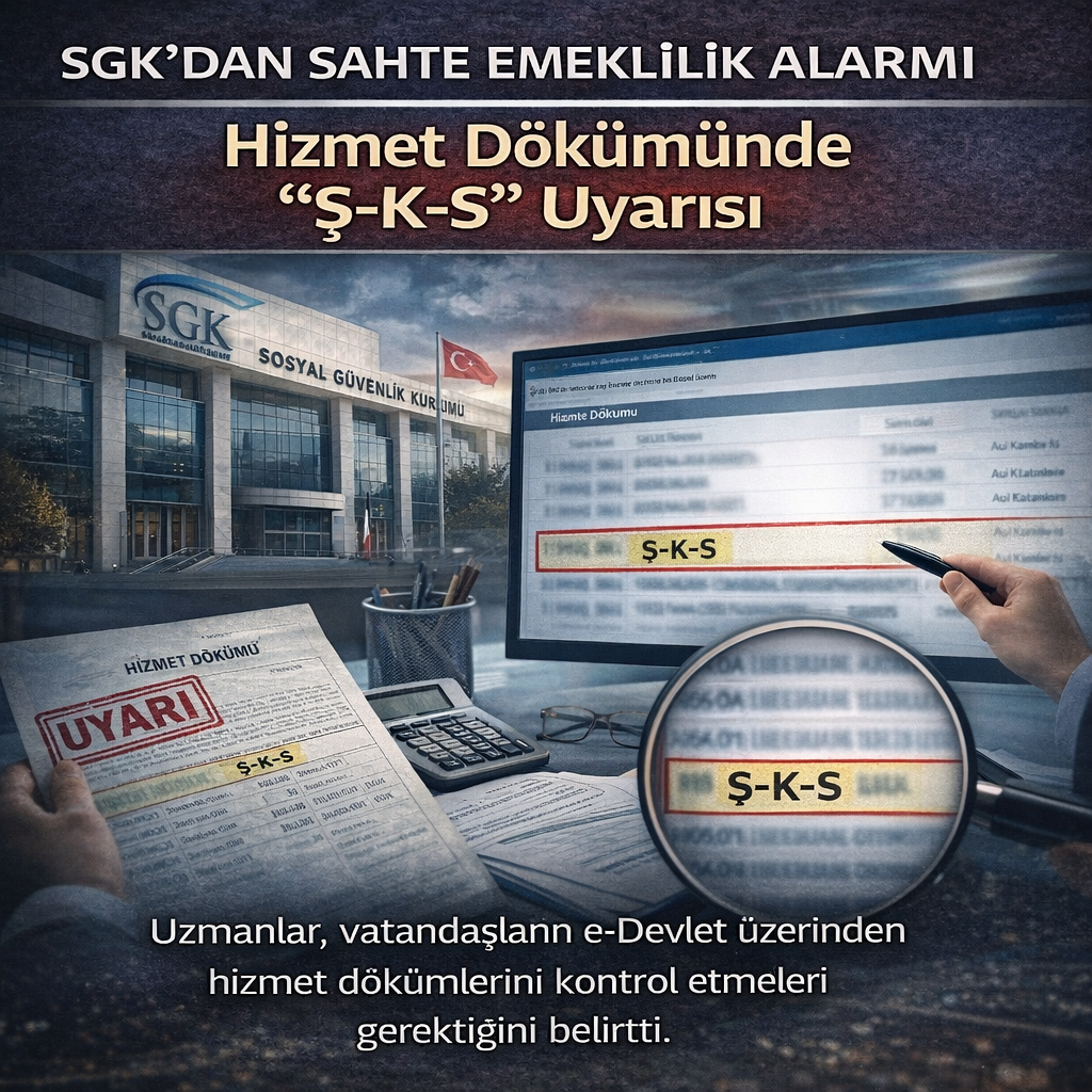 SGK’dan Sahte Emeklilik Alarmı: Hizmet Dökümünde “Ş-K-S” Uyarısı