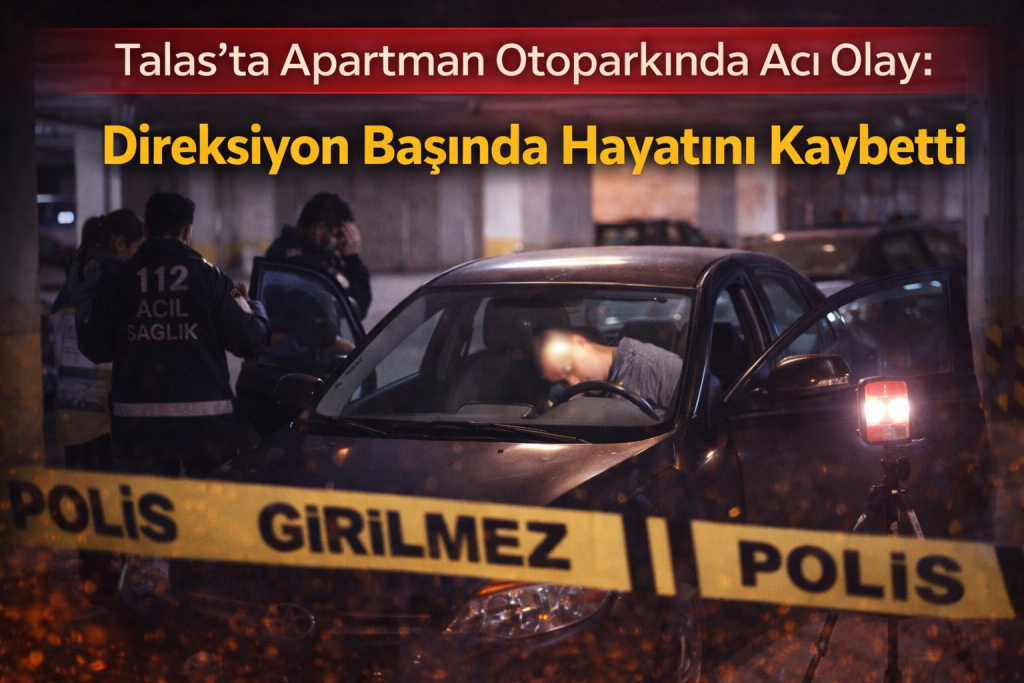 Talas’ta Apartman Otoparkında Acı Olay: Direksiyon Başında Hayatını Kaybetti