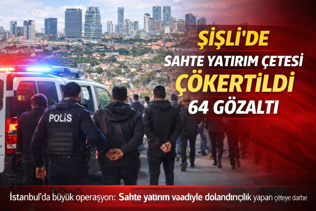 Şişli’de Sahte Yatırım Çetesi Çökertildi: 64 Gözaltı