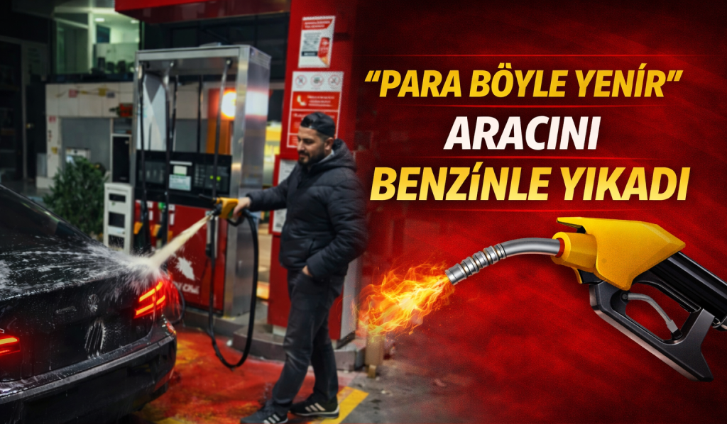 “Para Böyle Yenir” Dedi, Aracını Benzinle Yıkadı