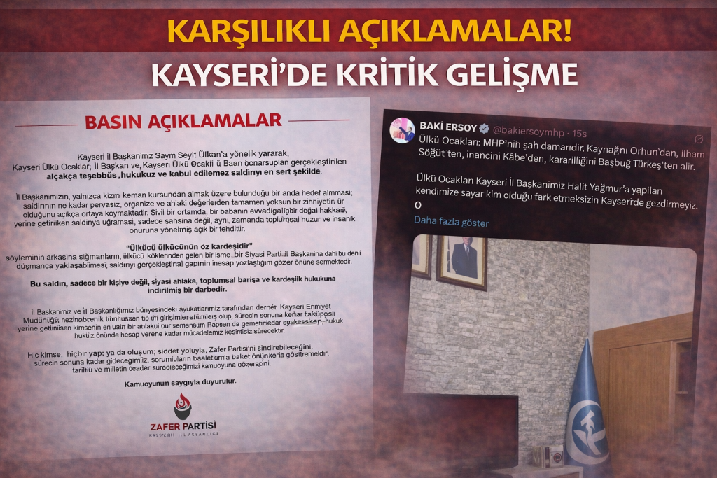 KAYSERİ’DE SİYASİ GERİLİM! “GEZDİRMEYİZ” SÖZLERİ TANSİYONU YÜKSELTTİ