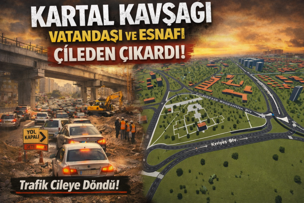KAYSERİ’DE TRAFİK İSYANI! KARTAL KAVŞAĞI KİLİTLENDİ