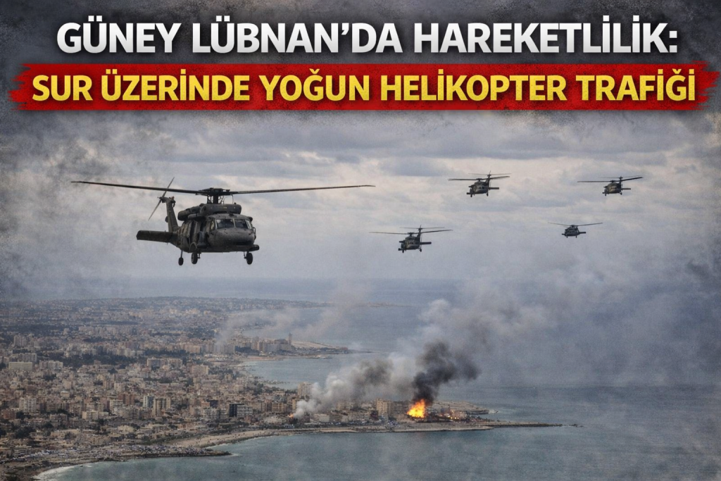 GÜNEY LÜBNAN’DA HAREKETLİLİK: SUR ÜZERİNDE YOĞUN HELİKOPTER TRAFİĞİ