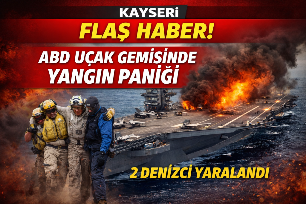 ABD’nin Dev Uçak Gemisinde Yangın Paniği: 2 Denizci Yaralandı