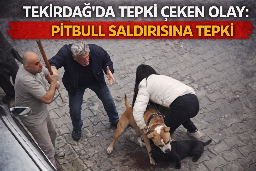 TEKİRDAĞ’DA TEPKİ ÇEKEN OLAY: AĞIZLIKSIZ PİTBULL SOKAK KÖPEĞİNE SALDIRDI