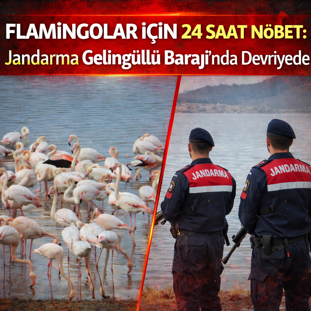 Flamingolar İçin 24 Saat Nöbet: Jandarma Gelingüllü Barajı’nda Devriyede