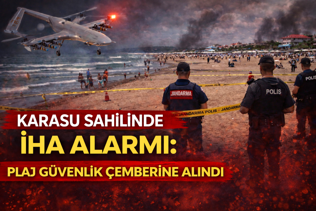 Karasu Sahilinde İHA Alarmı: Plaj Güvenlik Çemberine Alındı