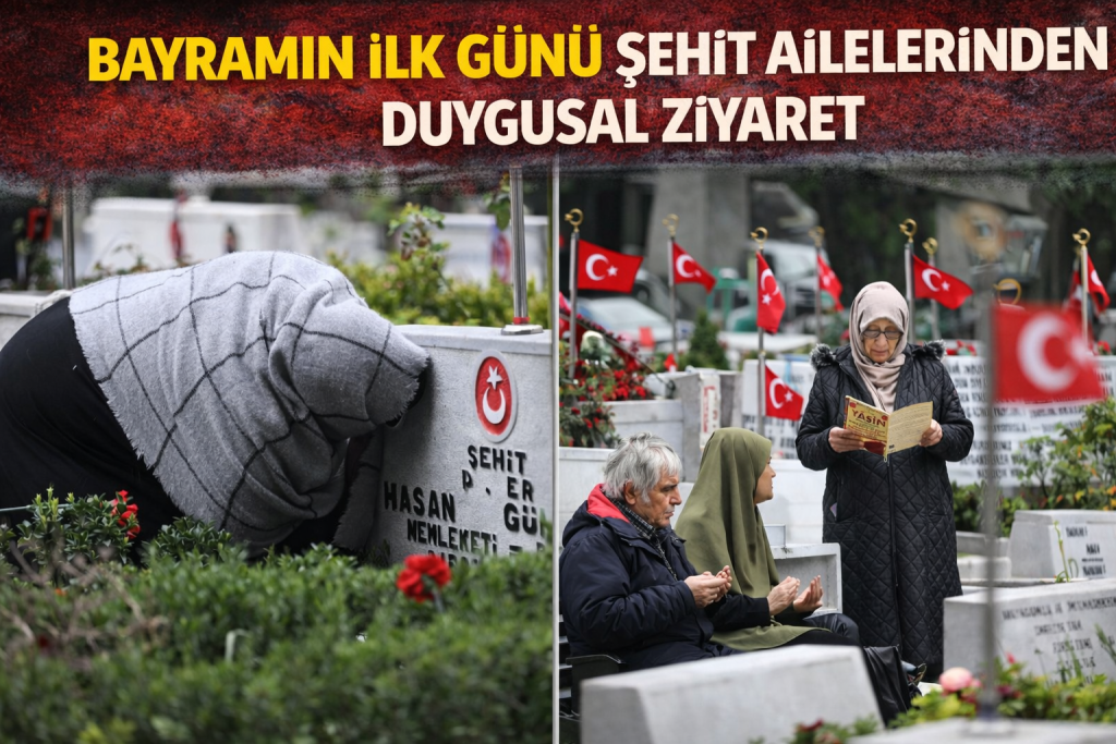 BAYRAMIN İLK GÜNÜ ŞEHİT AİLELERİNDEN DUYGUSAL ZİYARET