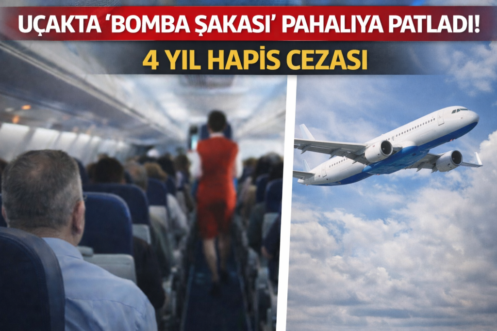 UÇAKTA “BOMBA ŞAKASI” PAHALIYA PATLADI! 4 YIL HAPİS CEZASI