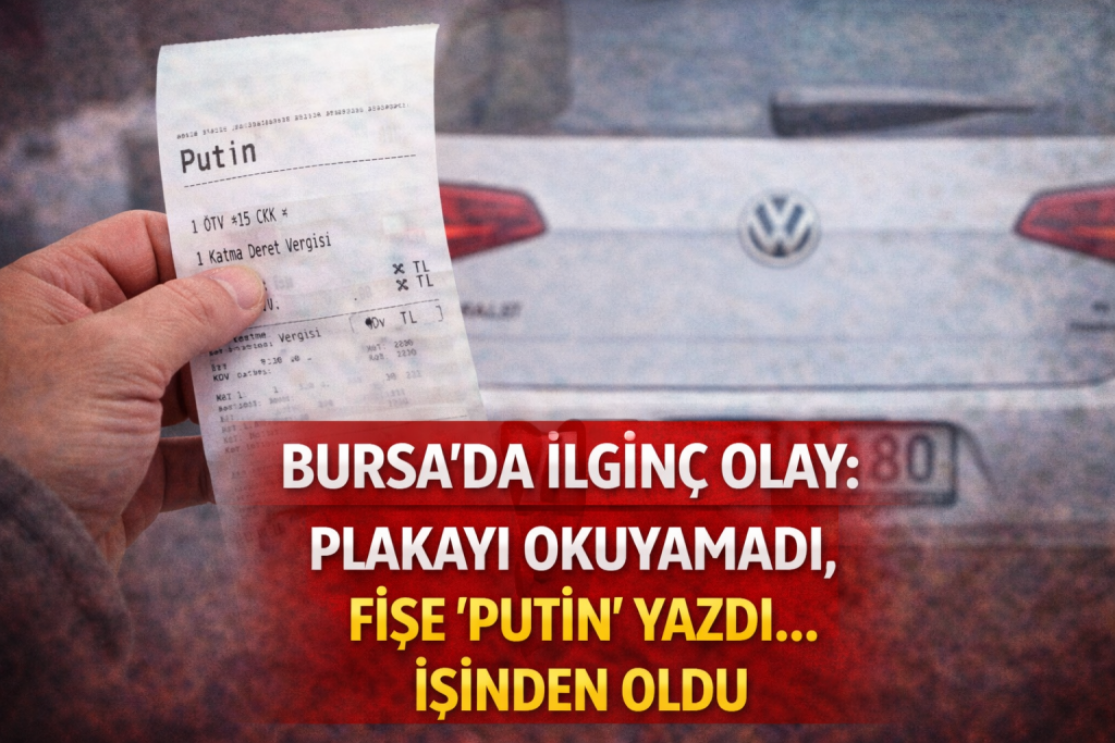 Bursa’da İlginç Olay: Plakayı Okuyamadı, Fişe “Putin” Yazdı… İşinden Oldu