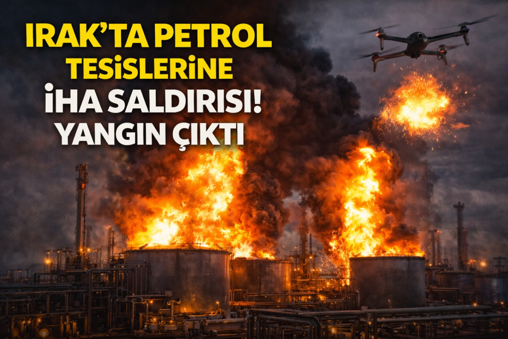 IRAK’TA PETROL TESİSLERİNE İHA SALDIRISI! YANGIN ÇIKTI