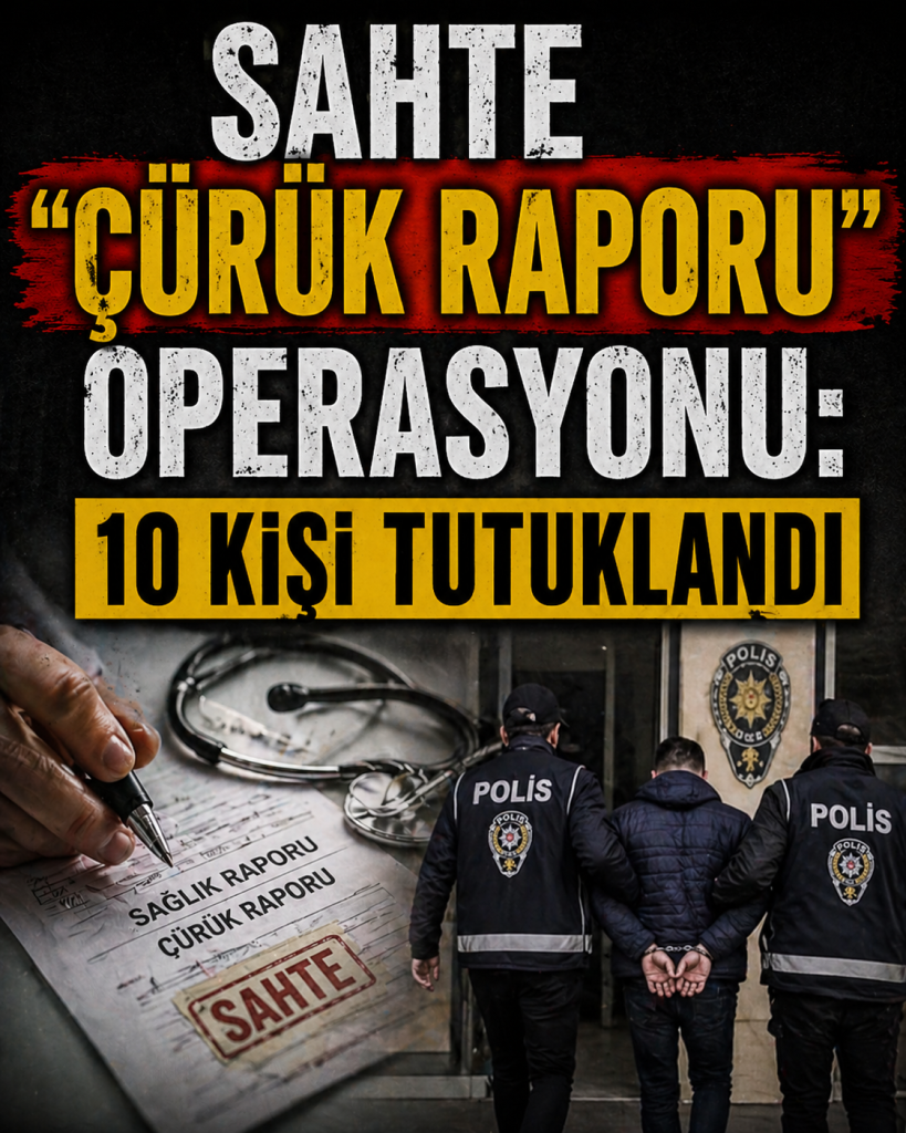 SAHTE “ÇÜRÜK RAPORU” ŞEBEKESİ ÇÖKERTİLDİ