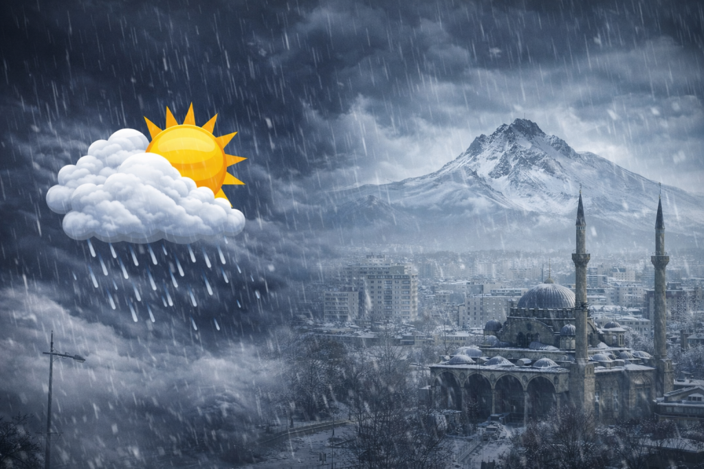 Kayseri’de Hava Dalgalı: Yağış Geliyor, Sıcaklık Yeniden Yükseliyor
