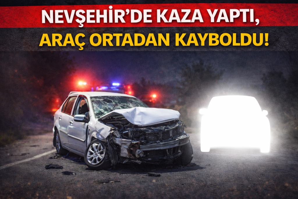 Nevşehir’de Kaza Yaptı, Araç Ortadan Kayboldu!