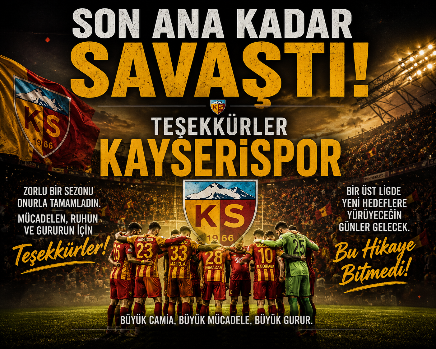 Kayserispor’a Veda Ederken: Mücadele Son Ana Kadar Sürdü