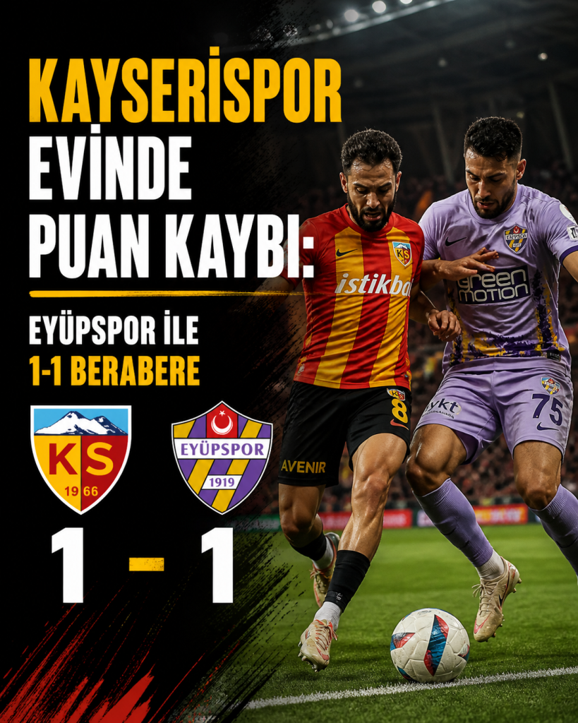 KAYSERİSPOR EVİNDE PUAN KAYBI: EYÜPSPOR İLE 1-1