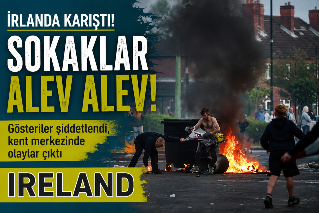 Kuzey İrlanda’da Göçmen Krizi Sokaklara Taştı: Evler ve Araçlar Ateşe Verildi