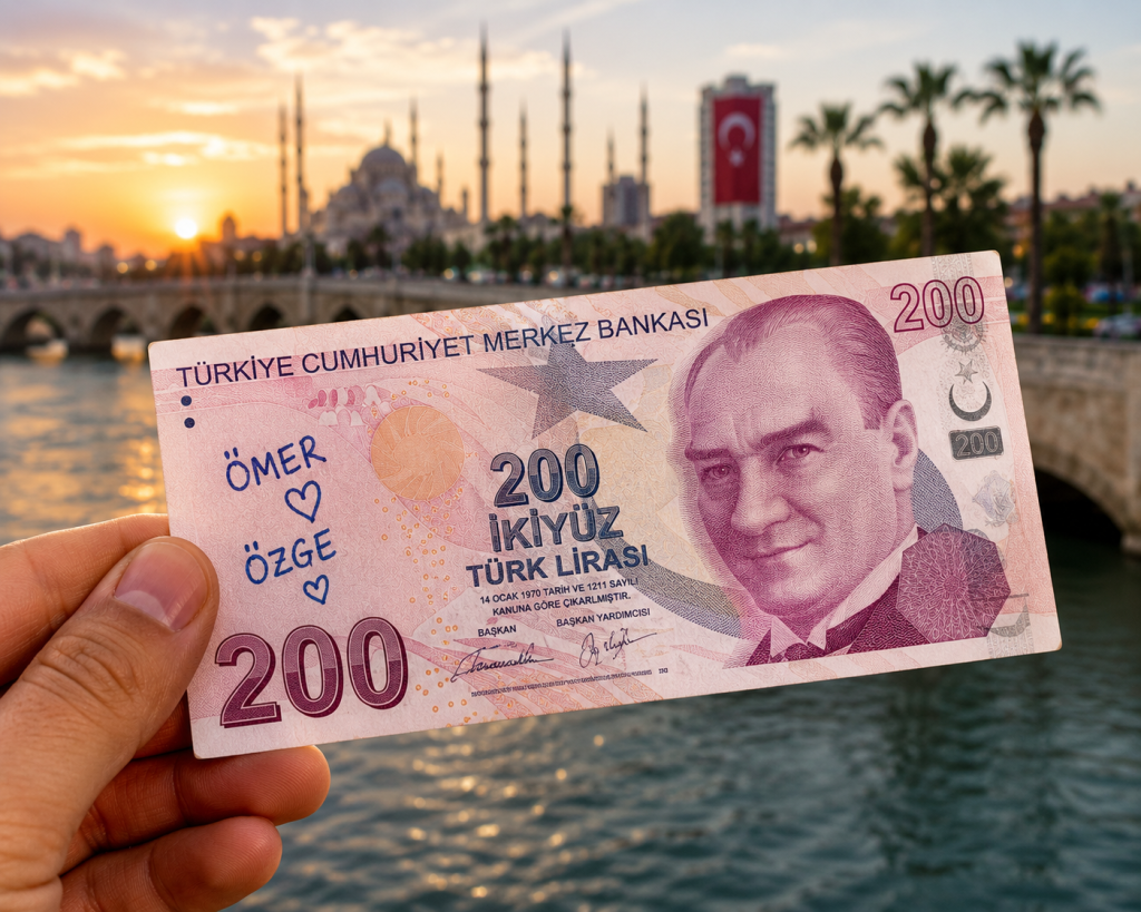 Banknota Yazılan Aşk Mesajı Gündem Oldu