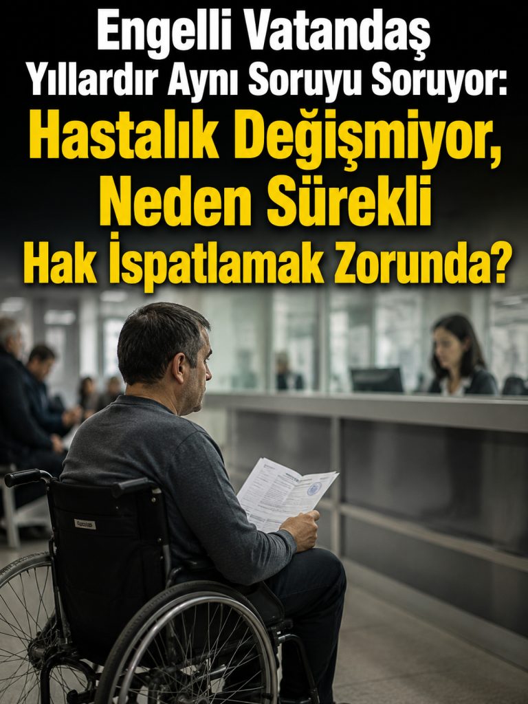 Engelli Vatandaş Yıllardır Aynı Soruyu Soruyor: Hastalık Değişmiyor, Neden Sürekli Hak İspatlamak Zorunda?