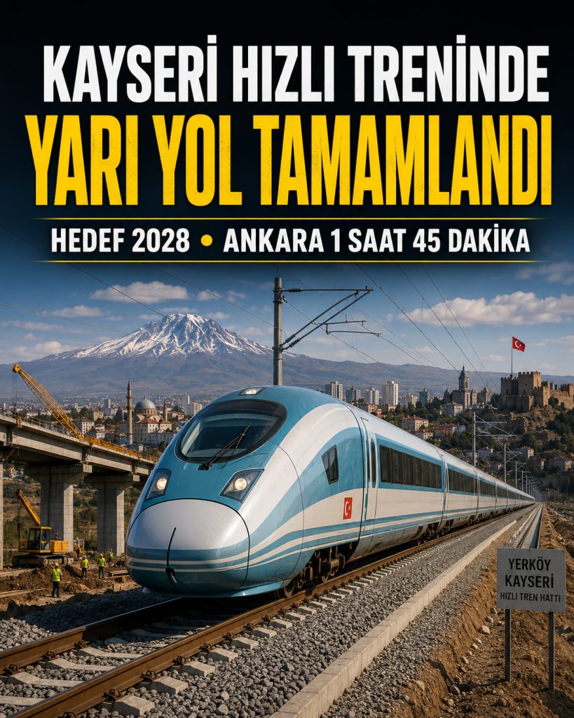 KAYSERİ’NİN HIZLI TRENİNDE YARI YOL TAMAMLANDI: HEDEF 2028